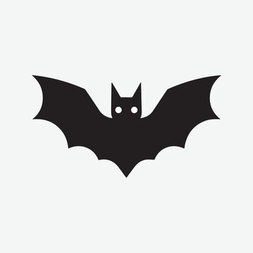 Halloween bat silhouette on white background Bat vector illustration Bat icon