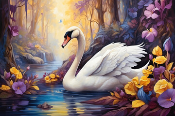 swan in fantasy style