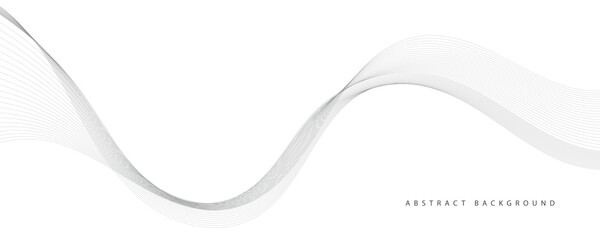 Abstract wave element for design. Digital frequency track equalizer. Stylized line art background. Vector illustration. Wave with lines created using blend tool. Curved wavy line, smooth stripe.