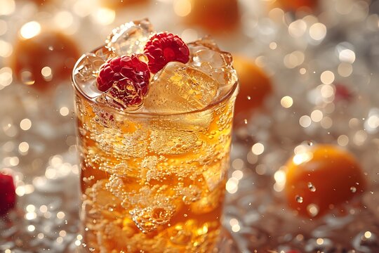 a visually captivating AI-generated image featuring a close-up shot of a luxurious fruit cocktail with insane details, tailored for magazine-quality food photography