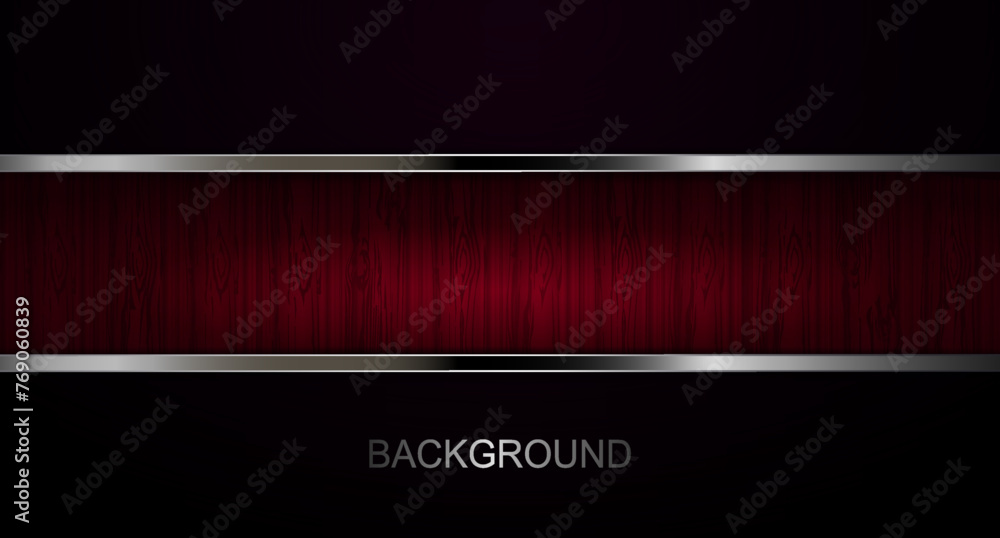 Wall mural design in a dark shade with a horizontal frame with a metal border.
