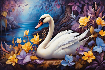 swan in fantasy style