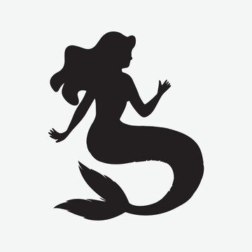 recommend clip art: Vector illustration Mermaid silhouette Girl with a fishtail