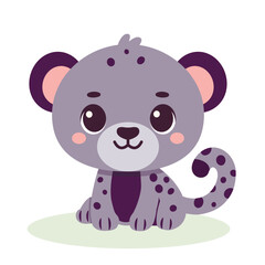 Cute baby panther character. Vector illustration for children design. Flat style