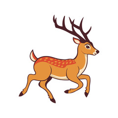 Deer illustration in flat-style vector art
