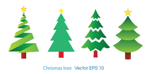 Collection of Christmas trees,simple,modern and minimalistic pine tree vector illustration.