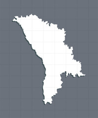 Vector map Moldova, template outline country
