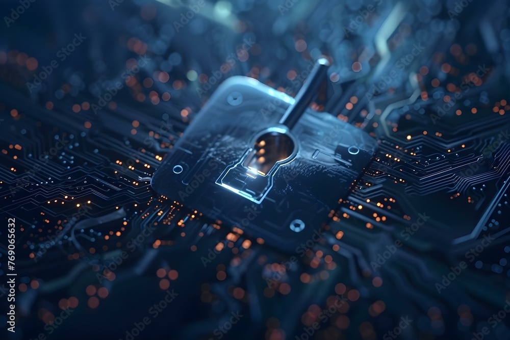Poster cuttingedge encryption tactics for effective data cybersecurity measures. concept cybersecurity tren