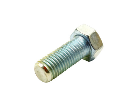 Metal bolt and nut isolated on transparent background.