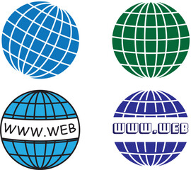 Web icon vector. Web icon page symbol for your web design. Internet world vector. Eps10.