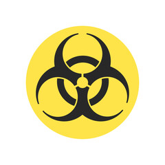 黄色い丸にバイオハザード / biohazardのシンボルマークのアイコン - 生物学的な危険物の警告のサイン