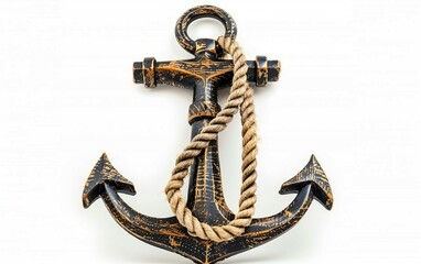 Maritime Magnificence Detailed Anchor Design Isolated on White Background.