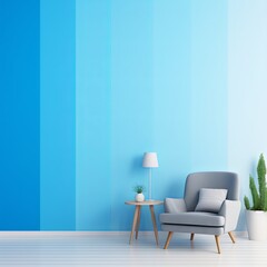 Simple large vertical strip azure gradient, front wallpaper background pattern, with copy space and space for text or design photo