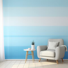 Fototapeta na wymiar Simple large vertical strip azure gradient, front wallpaper background pattern, with copy space and space for text or design photo