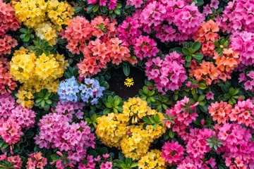 Poster Colorful azalea flowers bloom vividly in nature © nnattalli