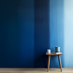 Simple large vertical strip indigo gradient, front wallpaper background pattern, with copy space and space for text or design photo
