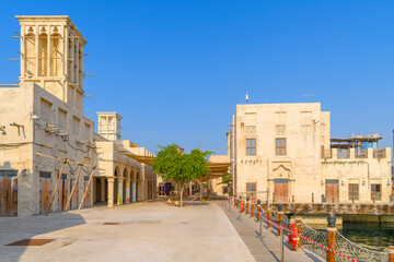 The Al Seef Dubai Creek shopping, dining and culture center along Dubai Creek, in Dubai, United Arab Emirates. 
