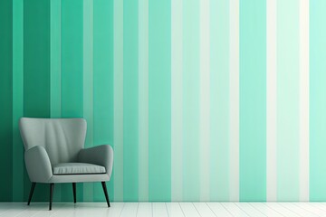 Simple large vertical strip mint gradient, front wallpaper background pattern, with copy space and space for text or design photo