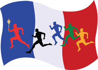 Runners in Paris. Running races in France