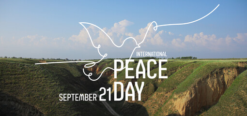 View of beautiful canyon. Banner for International Day of Peace - Powered by Adobe