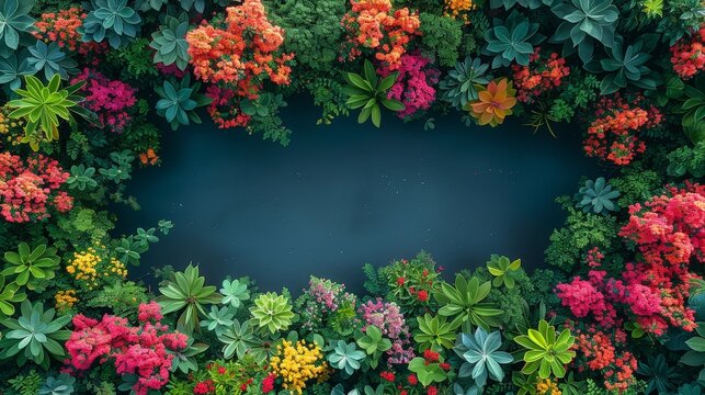 A vibrant assortment of colorful flowers sprawled out in a mesmerizing display of natures beauty from an aerial perspective
