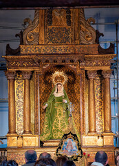 Obraz premium Holy Week Procession in Oviedo, Brotherhood of Students, Asturias. Chapel of La Balesquida