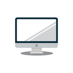 Vector computer icon isolated white background.