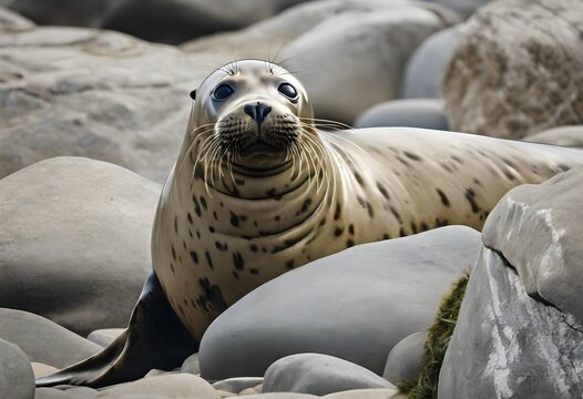 A close up of a Grey seal