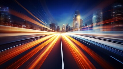 Fototapeta premium Abstract Light Background: City Road Light Night