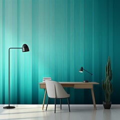 Simple large vertical strip teal blue gradient, front wallpaper background pattern, with copy space and space for text or design photo