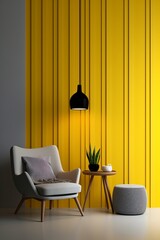Simple large vertical strip yellow gradient, front wallpaper background pattern, with copy space and space for text or design photo