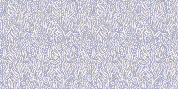 Background seamless pattern of leaves on a blue background. Background for the site, invitations, postcards, for packaging, product design. Ilustration. 