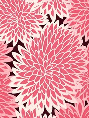 simple pink flower pattern, lino cut, hand drawn, fine art, line art, repetitive, flat vector art copy space blank photo background