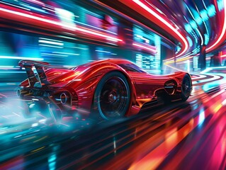 Fototapeta premium the rush with a frenetic and thrilling presentation, underscoring the rapidity and fervor.