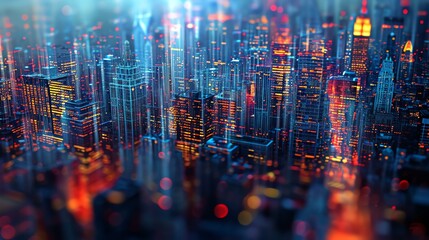 The image is a 3D rendering of a futuristic city.