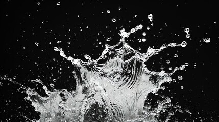 Water splash isolated on black background. - obrazy, fototapety, plakaty