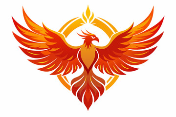 A vector graphic background with a Phoenix as the main middle art white background