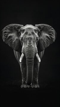 African Elephant, focusing on its expressive eyes and majestic presence Showcase the beauty and intelligence