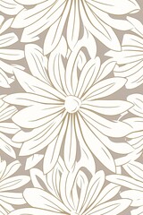 simple white flower pattern, lino cut, hand drawn, fine art, line art, repetitive, flat vector art copy space blank photo background