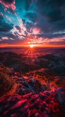 Beautiful view sunset mountain
