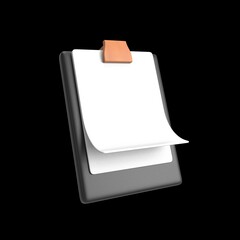 Clipboard 3d render illustration office stationary item