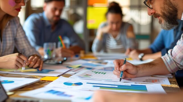 Startup marketing team meetings, relaxed and happy meetings, brainstorming sessions for implementation planning, management by new generations. The idea of opening a startup company.