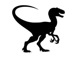 Velociraptor Dinosaur silhouette. Vector illustration