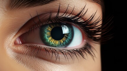 Beautiful Female Eye with Long Eyelashes: Eyelash Extension Concept

