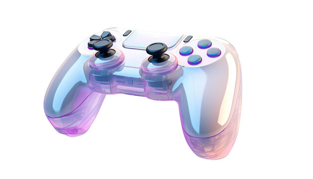 Game joystick isolated on white transparent background. Gamepad icon