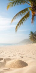 Fototapeta na wymiar tropical beach bokeh background Summer vacation and travel concept