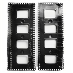 Black and white film photo and old film photo in a black frame