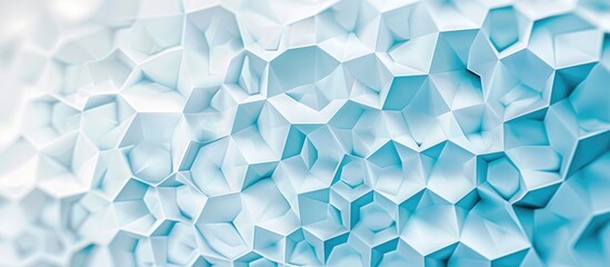 Abstract geometric honeycomb texture in white and blue polygon background concept.