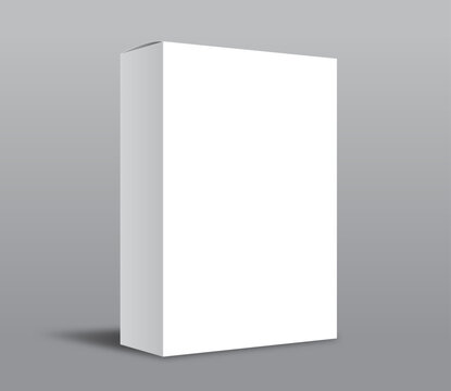 Product packaging cardboard box. Blank white 3D illustration for mockup designing.