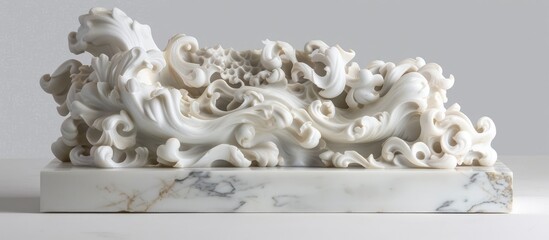 Abstract baroque marble sculpture.
